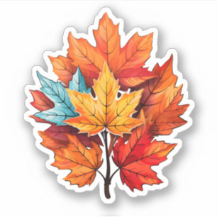 Sticker Cool Automne Couleurs Feuilles Thanksgiving Fall M