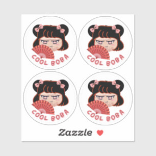 Sticker Cool Boba- Pack de 4
