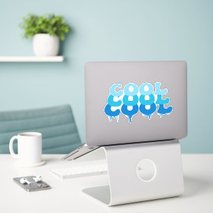 Sticker Cool Comme Glace, Fondre Bleu Amusant