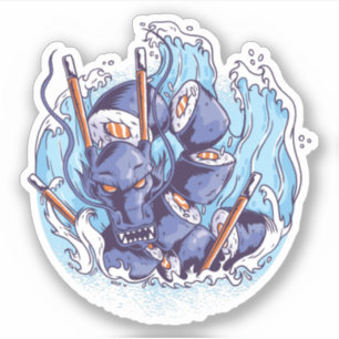 Sticker Cool Dragon SUSHI Anime Graphics Gérer l'art alime