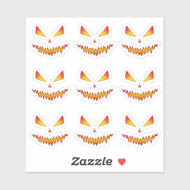 Sticker Cool effrayant Jack O'Lantern visage motif d'Hallo (Feuille)