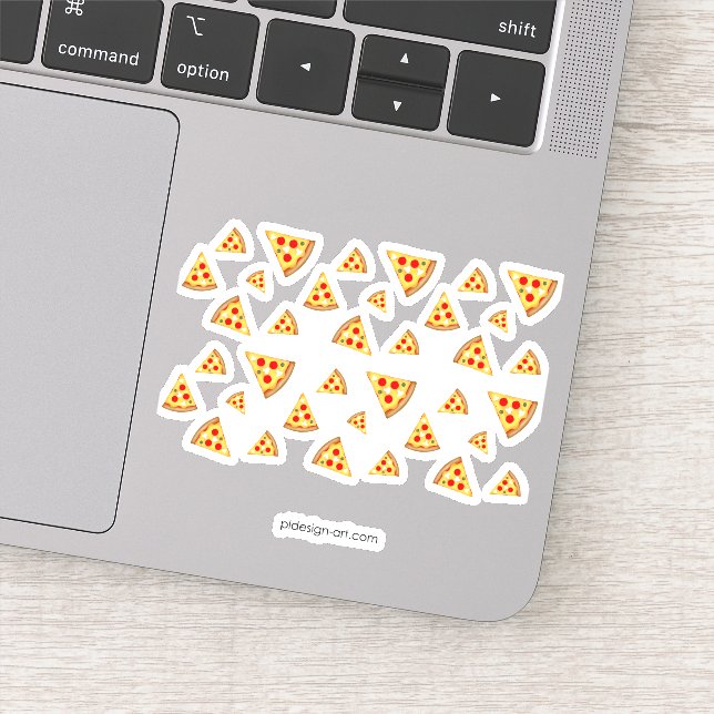 Sticker Cool et fun pizza tranches motif (Détail)