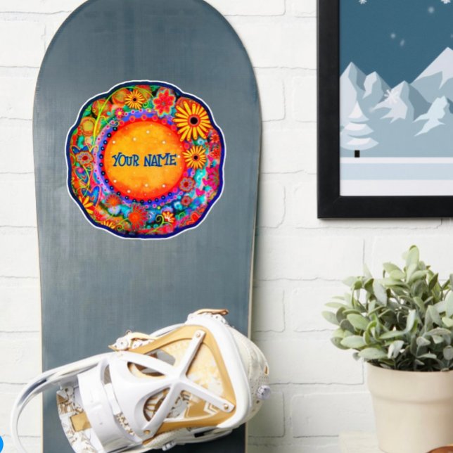 Sticker Cool Fun Floral Personnalisé Nom tendance Inspiriv (Créateur téléchargé)