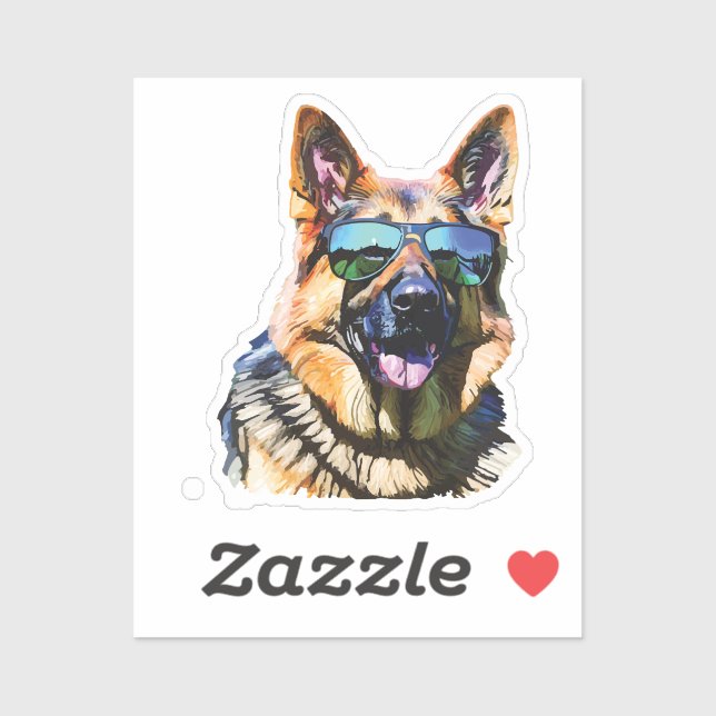 Sticker cool german shepherd (Feuille)