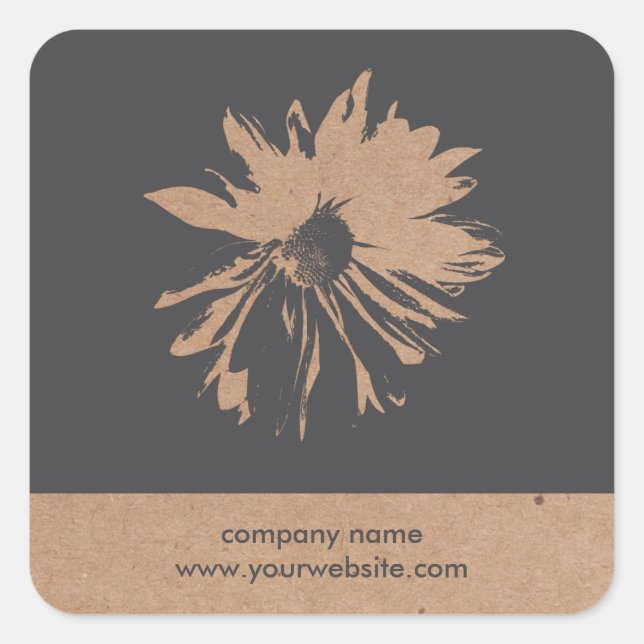 Sticker cool Gris Floral Kraft (Devant)