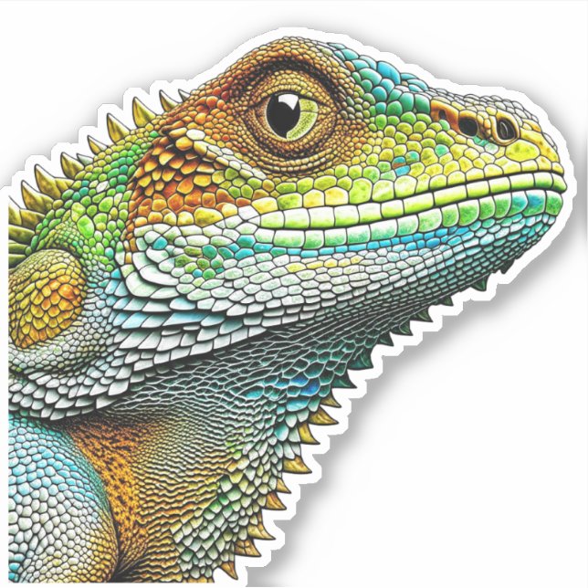 Sticker Cool look Lizard AI Art (Devant)