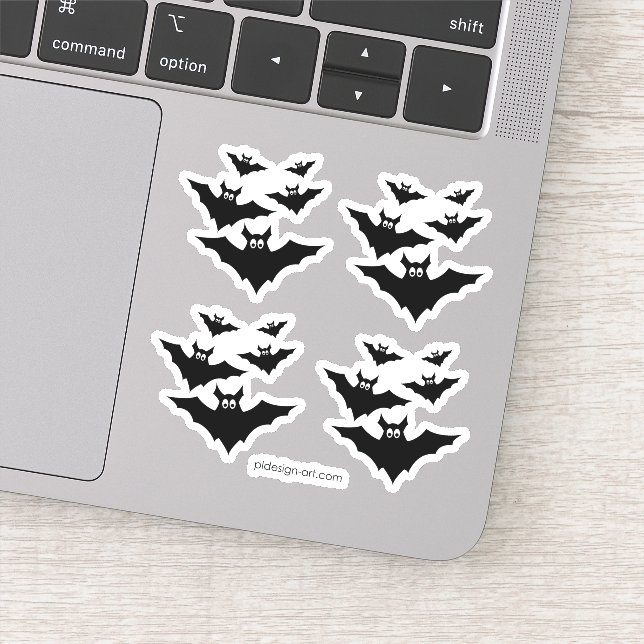 Sticker Cool mignon chauves chauves-souris volant Hallowee (Détail)