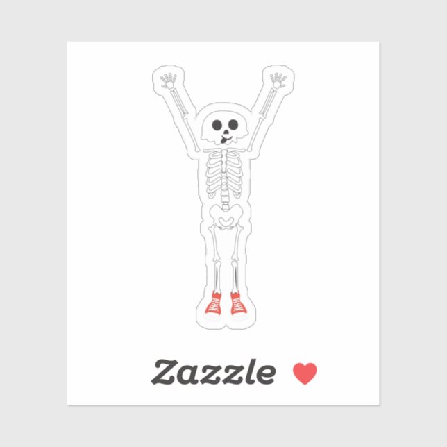 Sticker Cool Skeleton Halloween Design (Feuille)