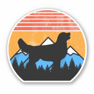 Sticker Cool vintage Retro Sun Wilderness Golden Retriever