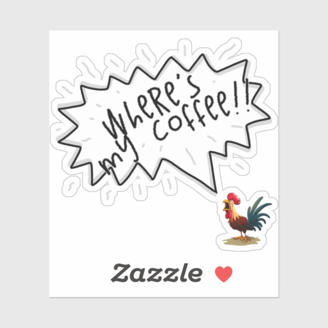 Sticker Coq de café (Feuille)