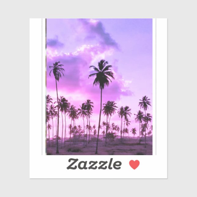 Sticker coqueiral ao entardecer (Feuille)