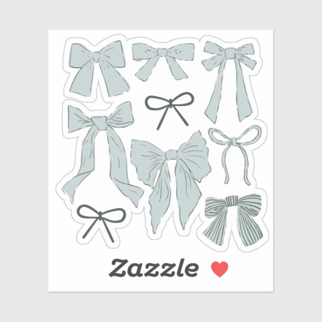 Sticker Coquette Blue Bows Romantique (Feuille)