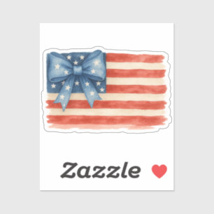 Sticker Coquette Bow American Flag 4 juillet