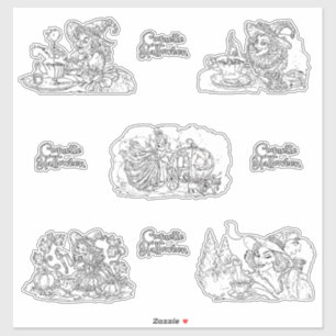 Sticker Coquette Halloween en noir et blanc version!