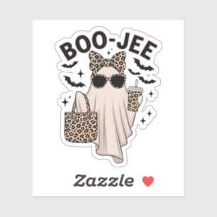 Sticker Coquette Leopard Ghost Café Boo-JEE Halloween Bo