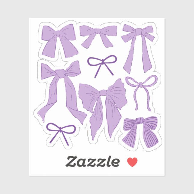 Sticker Coquette Purple Bows Romantique (Feuille)