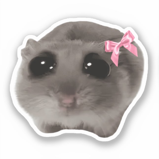 Sticker Coquette Sad Hamster Meme (Recto)
