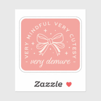Sticker Coquette très démodée ruban rose esthétique