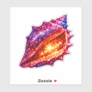 Sticker Coquille de galaxie cosmique étoiles design nautiq