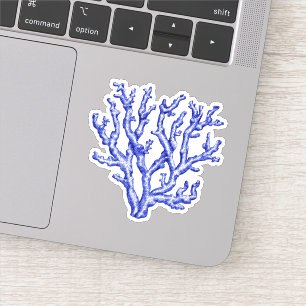 Sticker Corail bleu et blanc