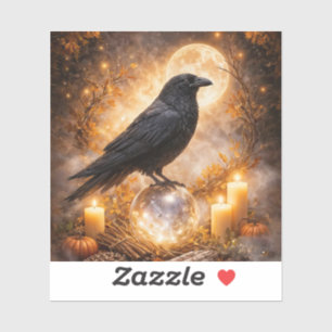 Sticker Corbeau Mystique Magique et Bougies