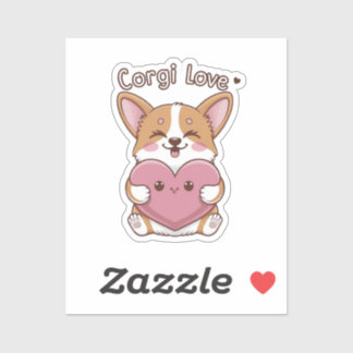 Sticker Corgi Love