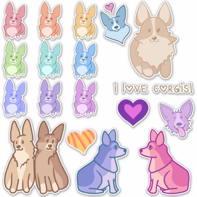Sticker Corgi Love (Devant)