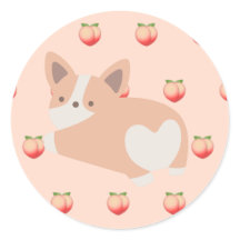 Sticker Corgi Peach