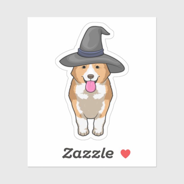 Sticker Corgi Witch (Feuille)
