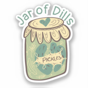 Sticker Cornichons amusants en pot amateur de nourriture D