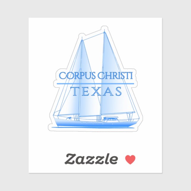 Sticker Corpus Christi Côtier Voilier Nautique (Feuille)