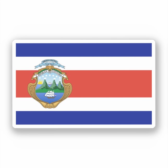 Sticker Costa Rica (armoiries/drapeau) (Recto)
