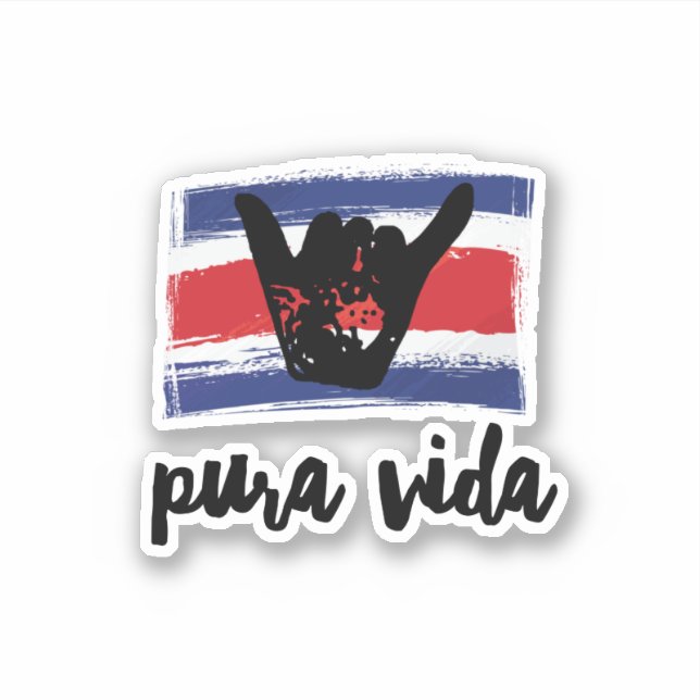 Sticker Costa Rica Shaka Carte Souvenir (Devant)