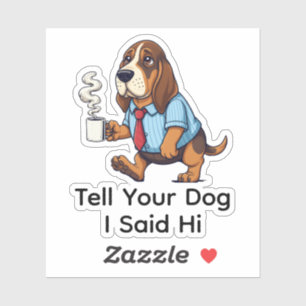 Sticker Costume de Basset Hound drôle pour les affaires et