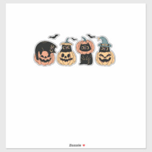Sticker Costume de sorcière de chat mignon d'Halloween pou