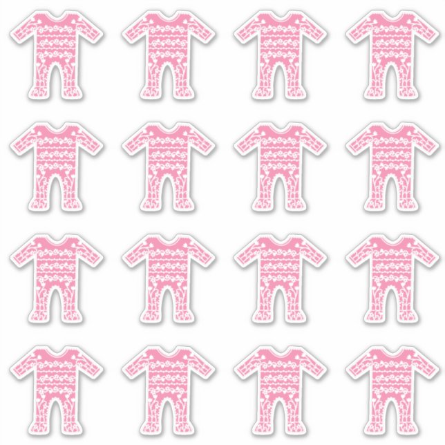 Sticker Costume Romper Rose pour bébé (Devant)