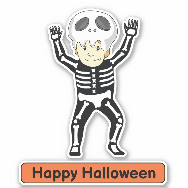 Sticker costume squelette enfant (Devant)
