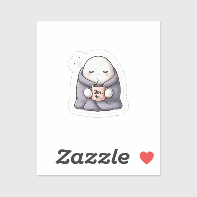 Sticker Cosy Ghost Mode - Joli Ghost de dessin ave (Feuille)