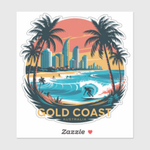 Sticker Côte d'Or du Surf rétros - Plage Australie