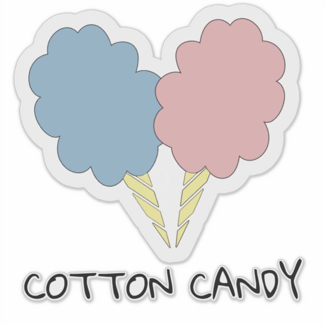 Sticker Coton bonbon bleu rose (Devant)