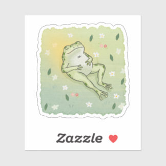Sticker Cottagecore Chilled Out Frog Illustration
