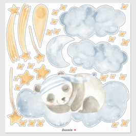 Sticker Couchage Panda Ours Enfants Chambre Ensemble de mu