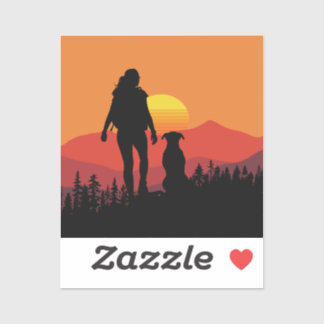 Sticker Coucher de soleil avec mon chien