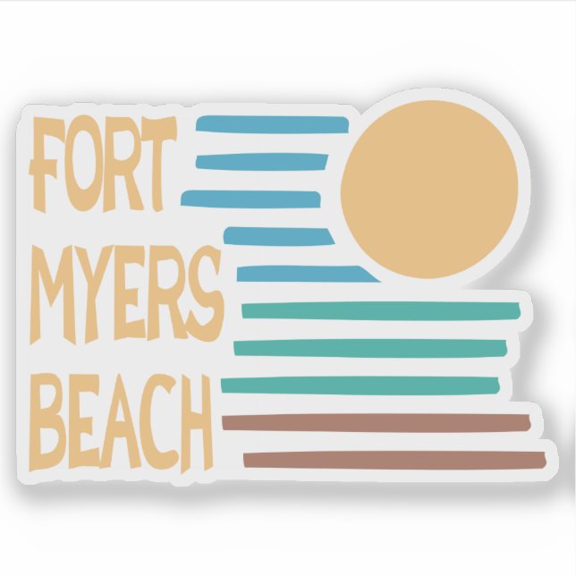 Sticker Coucher de soleil géométrique de Fort Myers Beach  (Devant)
