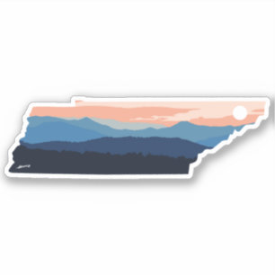 Sticker Coucher de soleil minimaliste du Tennessee
