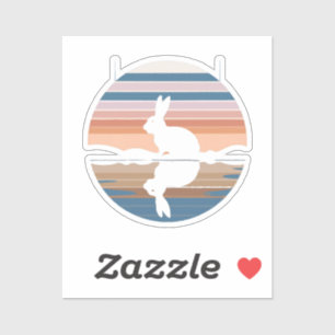 Sticker Coucher de soleil rétro de lapin