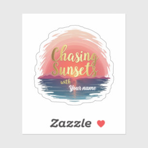 Sticker Couchers de soleil poursuivis modifiables avec con