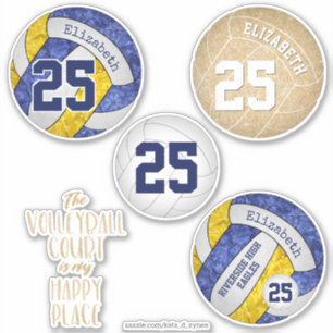 Sticker couleurs de l'équipe de volley-ball girly plus jeu