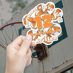 Sticker couleurs de l'équipe orange groupée boules de bask