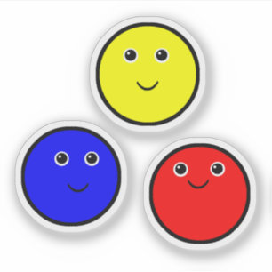 Sticker Couleurs primaires rouge, bleu, jaune